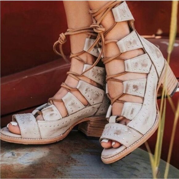 Freebird by Steven Shoes - Freebird by Steven Hazel Gladiator Sandals Ice Stone Gray size 9